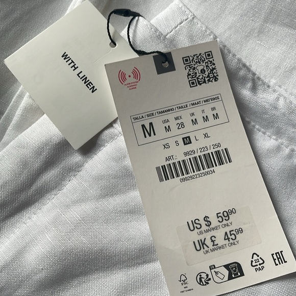 ZARA Linen Blend Pleated Pants - Picture 6 of 6